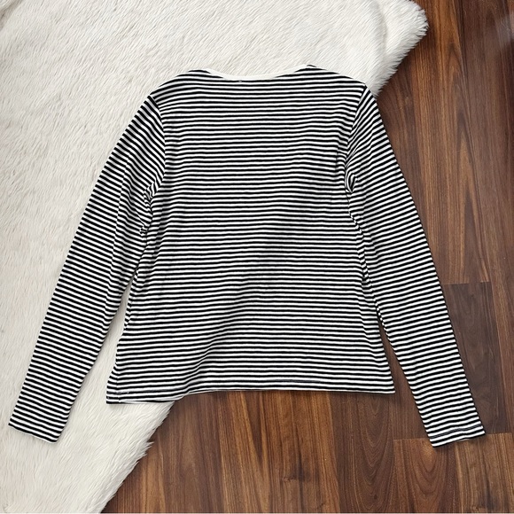 NWT ba&sh Alias T-Shirt in Off White Stripe - Picture 4 of 11